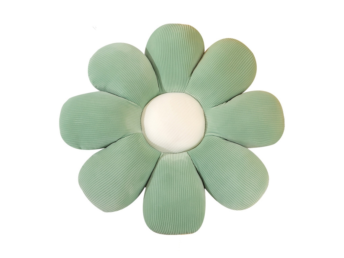 Cojín De Margaritas Con Flores, Suave Y Lujoso, Cojín Verde Para El Suelo.