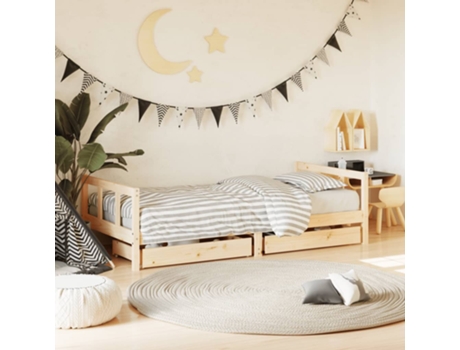 MAISON EXCLUSIVE - Estructura de cama infantil con cajones madera pino 90x190 cm