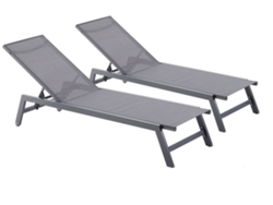 Juego 2 Tumbonas CONCEPT U Prato (Gris - Aluminio - 191x55x100 cm)