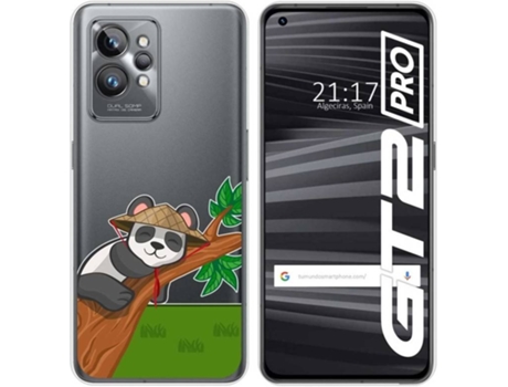 Carcasa para Realme GT 2 Pro 5G TUMUNDOSMARTPHONE Dibujos Transparente Panda Multicolor