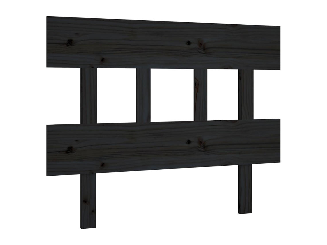 Maison Exclusive - Cabecero De Cama Madera Maciza De Pino Negro 93,5x3x81 Cm