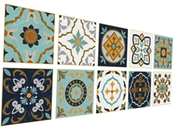 10 Pegatinas De Pared Impermeables, Decoración Adhesiva Para Azulejos De Baño Y Cocina, Diseño