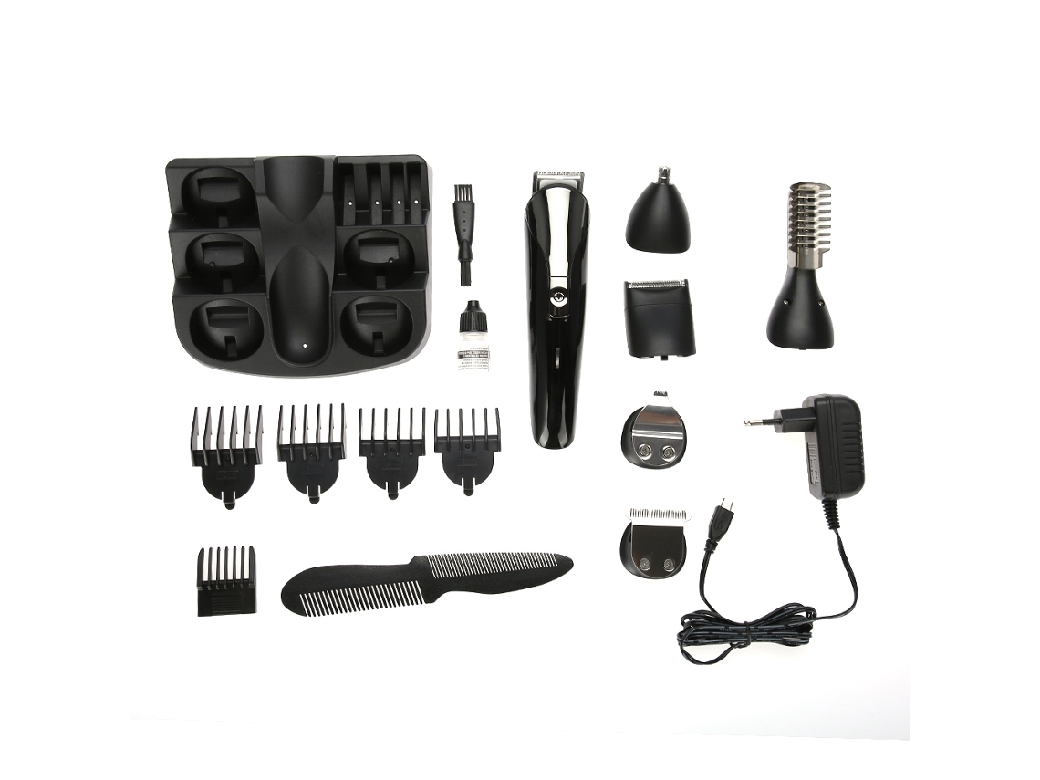 Recortador Eléctrico Multifuncional 6 En 1 Para Cabello Barba Axilas Nariz Cortapelos Máquina De Corte Negro