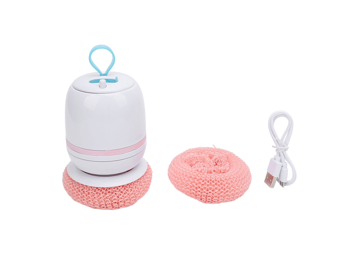 Cepillo Eléctrico Inalámbrico Recargable Por Usb Para Lavar Platos, Para Un Cepillado Eficaz - Fibra Rosa Natural