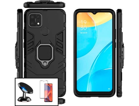 Carcasa, Protector y Soporte Oppo A15 PHONECARE Military Defender Negro