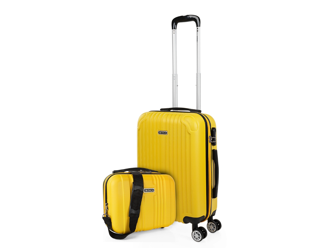 Maleta Abs Pequeña ITACA Sevron amarillo (38X55x20 Cm - 38L)
