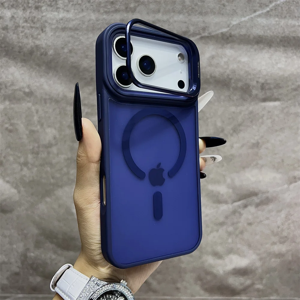 (iphone 13 Pro, Azul) Funda Magnética Semitransparente Mate Para Iphone, Compatible Con Magsafe.