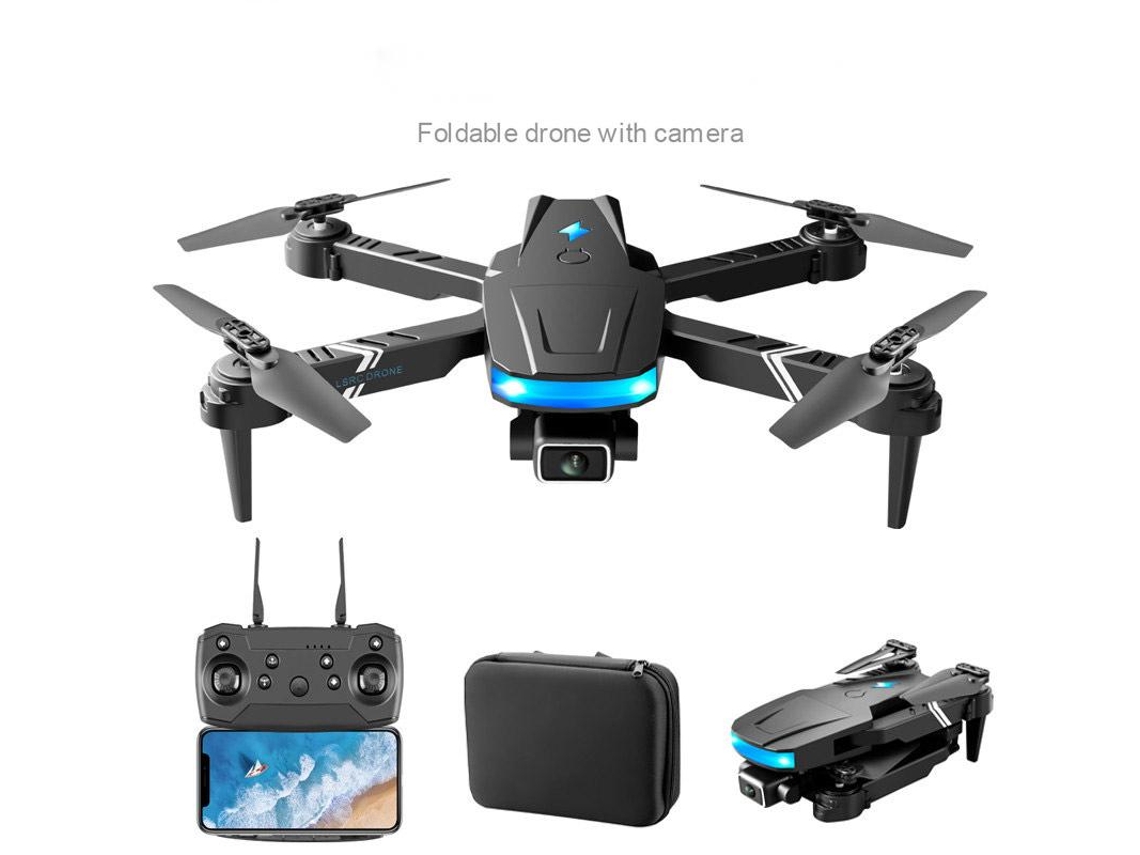 Mini dron de control inalámbrico plegable con una sola cámara (2 baterías - Duración de la batería: 10 min - Negro) YIZHOOD