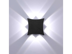 Aplique De Pared Led (interior/exterior) – 8w, Resistente Al Agua Ip65 – Negro – Blanco Frío