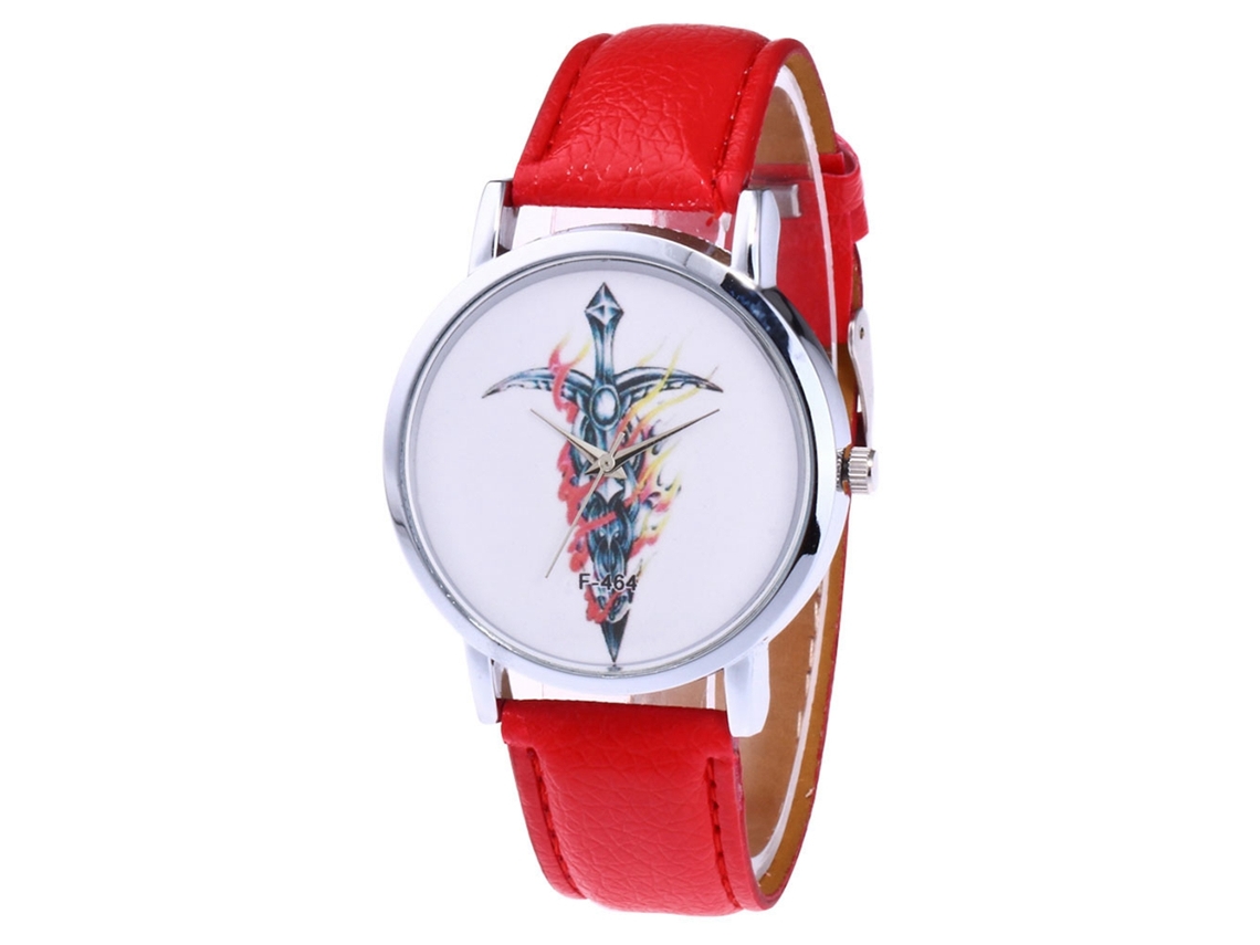 Reloj Casual Para Mujer Zhoulianfa De Piel Sintética Con Movimiento De Cuarzo, Color Rojo.
