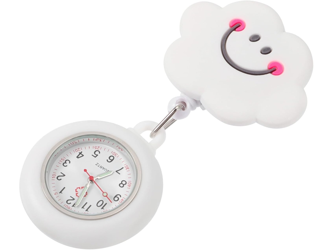 Reloj Enfermera Silicona Blanca Portátil Diseño Adorable Sencillo Fácil Llevar Bolsillo Enfermeras Médicos