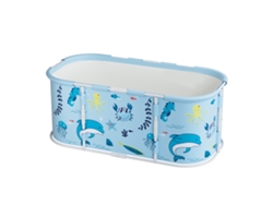 Bañera Plegable Flasidu Para Adultos, Soporte Engrosado, Estampado Oceánico, Independiente, Tela Oxford, 115 X 60 X 50 Cm