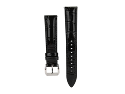 Correa de reloj universal ajustable de piel sintética de 18 mm, color negro