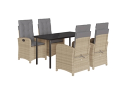 Maison Exclusive - Set Comedor De Jardín 5 Pzas Con Cojines Ratán Sintético Beige