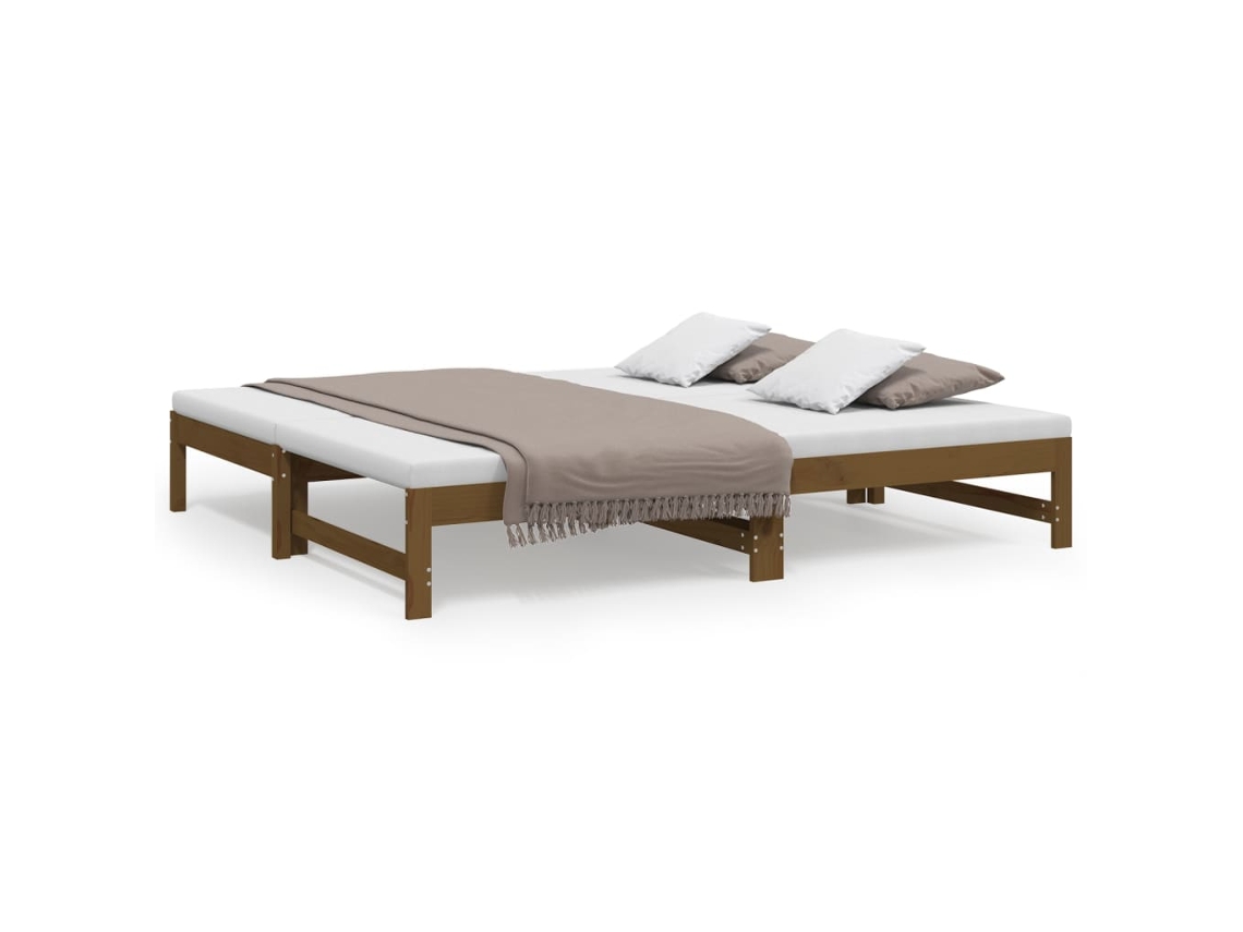 Sofá Cama VIDAXL Marrón Madera (195.5x179x30 cm )