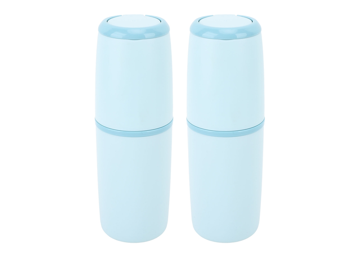 Estuche portátil para cepillos de dientes azul claro para viajes