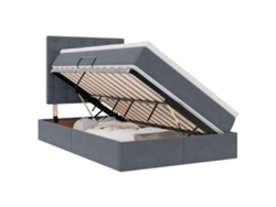 Syfax™ Cama De Almacenamiento Led Con Colchón Gris Oscuro 120 X 200 Cm
