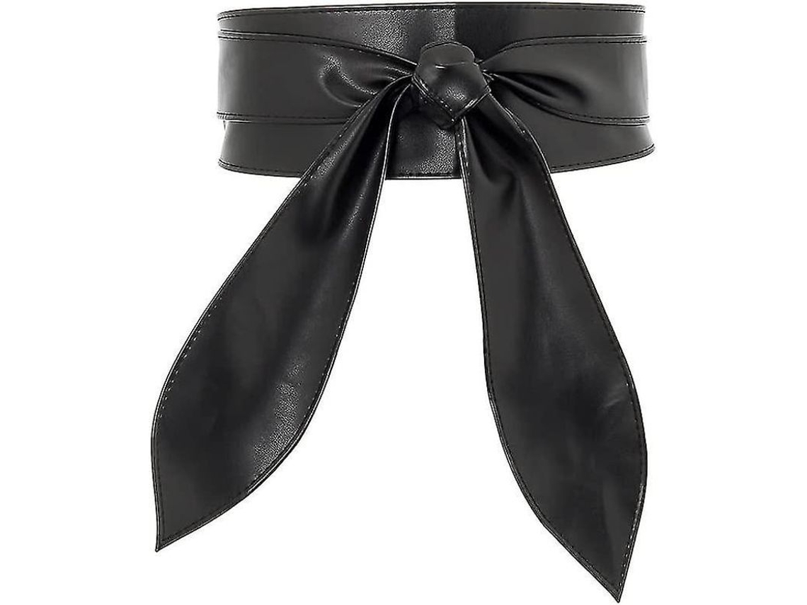 2026-cinturón Ancho De Piel Suave Para Mujer Con Nudo Bow Estilo Elegante Ajustable Para Vestidos
