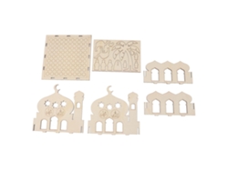 Decoración Para El Hogar De Madera Hecha A Mano Con Estrella Hueca Grabada, Figuras De Animales Y Palmeras De Coco.