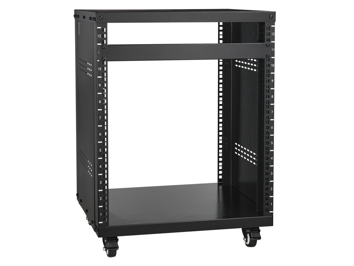 Rack Av 12u Con Ruedas, Ventilación Y Capacidad De 226,8 Kg Tekmaquinas