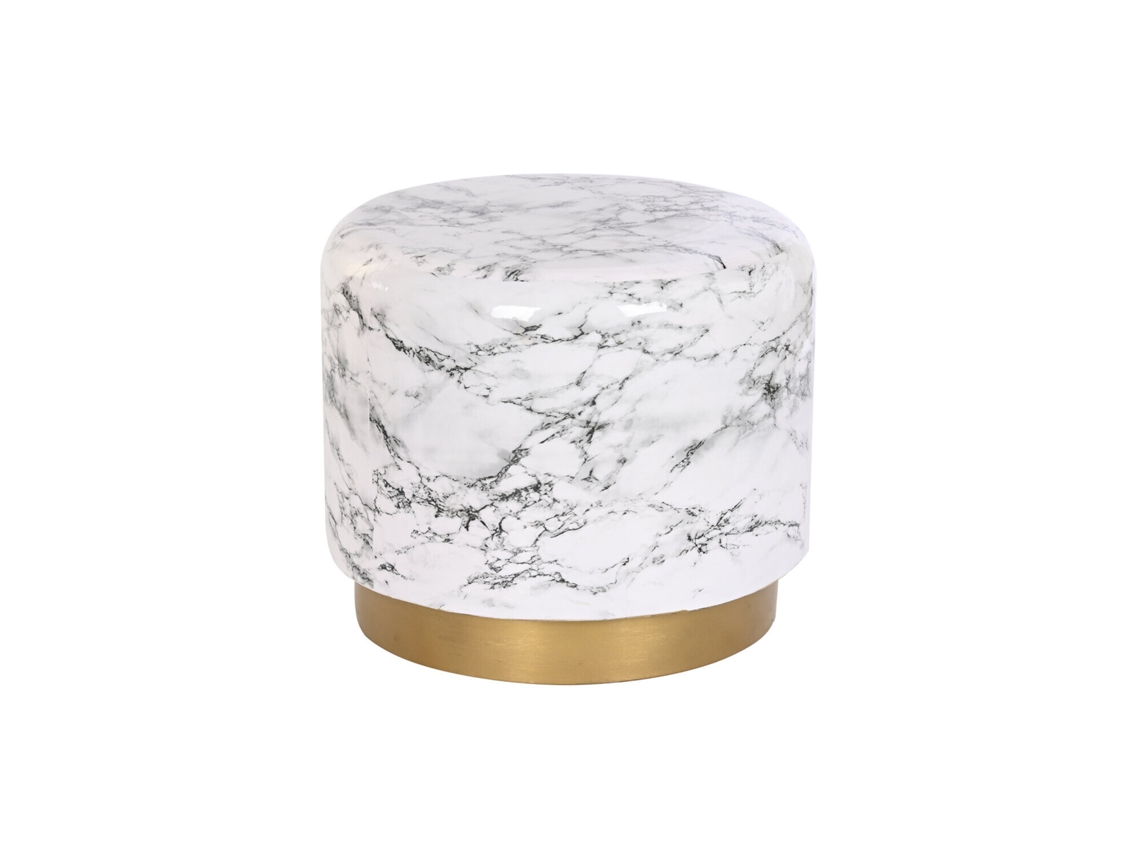 Mesita Auxiliar Hierro Simil Marmol 50x50x45cm