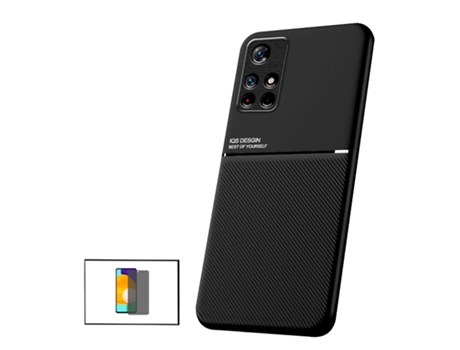 Kit Carcasa Traseira Magnética Anti Choque + Protector de Pantalla Cristal Templado GORILASGLASS Anti-Spy para Xiaomi Poco M4 Pro 5G