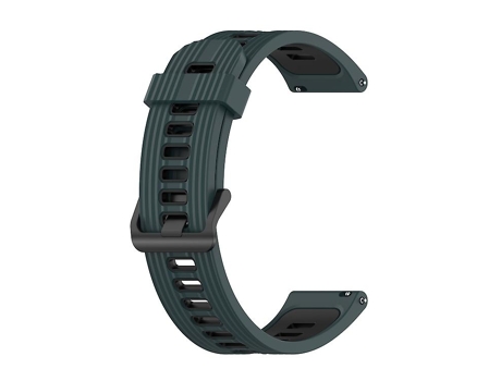 Correa Para Garmin Move Style 20 Mm Patrón Vertical Banda De Reloj De Silicona Verde Oliva De Dos Colores - Negro VENISYMLIS