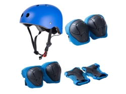 Kit de protección infantil 7 en 1 con casco, talla M, color azul.