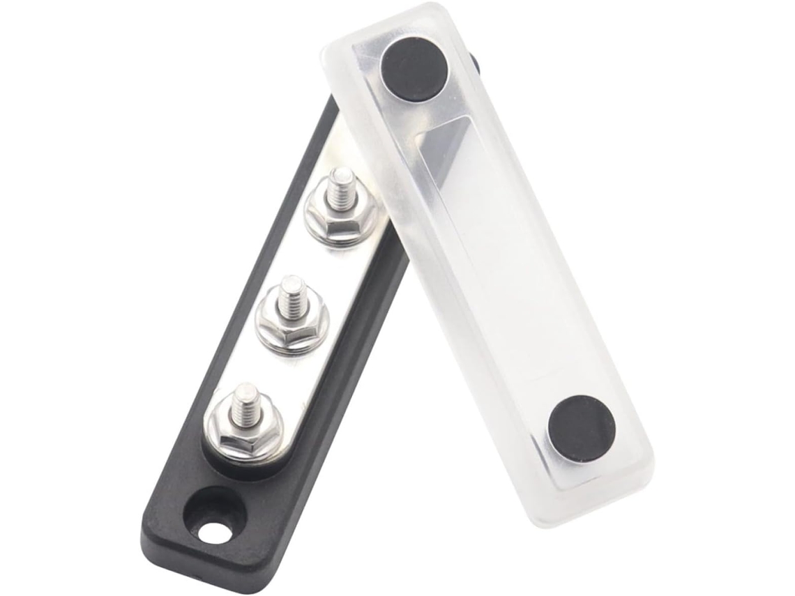 Bloque Conexiones 4 Terminales 3/16" 48 100 Tornillo Cubierta Transparente Coche, Barco,