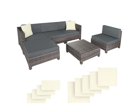 Juego De Tetoke Sintético con Estructura De Aluminio Y Almohadas con Un Grosor De 10 Cm