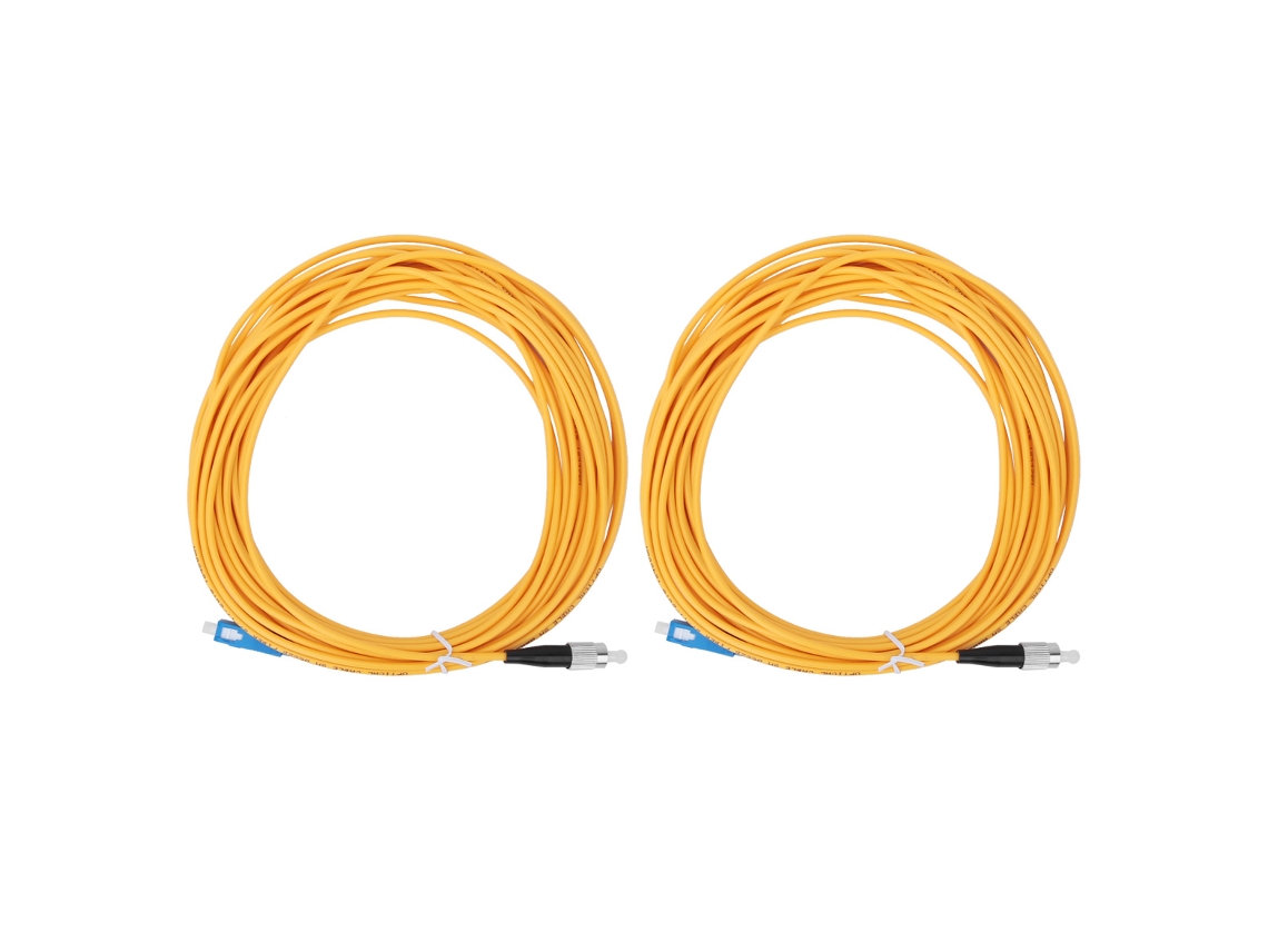 Cable De Fibra Óptica 2 Piezas Modo Single Sc Fc Núcleo Cerámico Pvc 10 Metros Amarillo