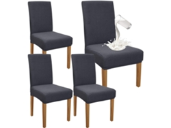 4 Cubiertas Gris Removibles Para Sillas Comedor Banquete Cocina Fiesta