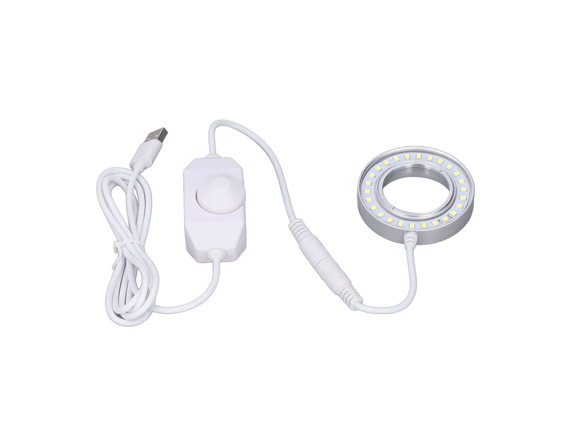 Anillo De Luz Led Para Microscopio Con Regulador De Brillo Ajustable Y Botón En Espiral - Accesorio Para Microscopio