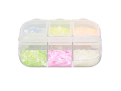 Glitter para unhas mistas, 6 unidades de lantejoulas decorativas luminosas para nail art faça você mesmo.
