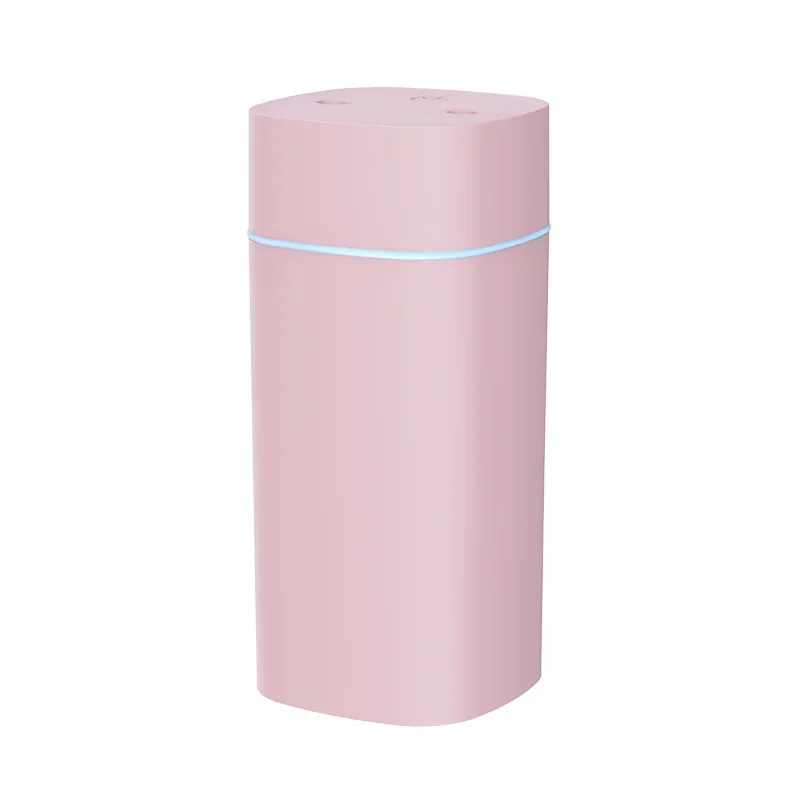 Humidificador de aire de 600 ml con dos boquillas, humidificador de aromaterapia con aceites esenciales y purificador de vapor frío. Mdug (rosa)