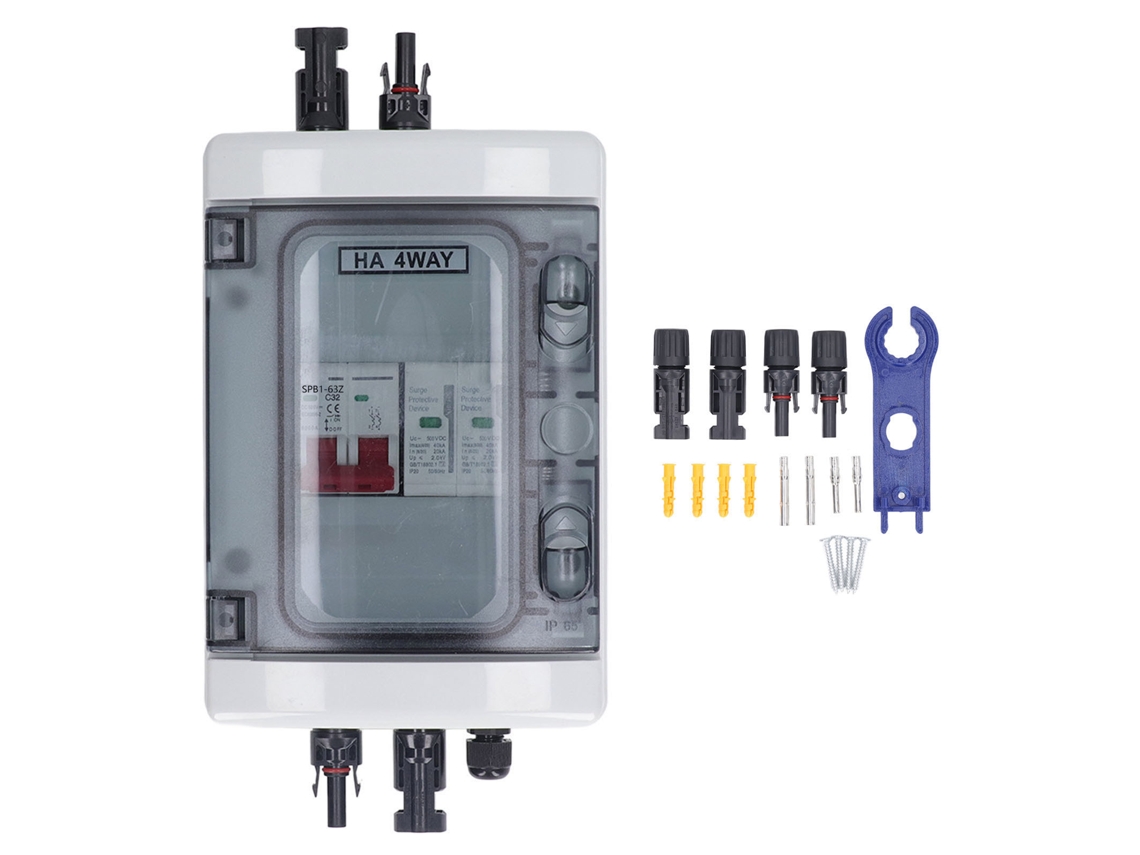 2026-caja Combinadora Fotovoltaica Ip65 Resistente Al Agua Con Disyuntor 32a Y Protector De Sobrecarga Dc500v
