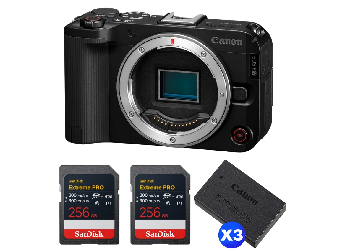 Canon Eos R50 V + 2 Sandisk 256gb Extreme Pro Uhs-ii Sdxc + 3 Canon Lp-e17 + Ebook “20 Consejos Para Fotos Que Impactan”