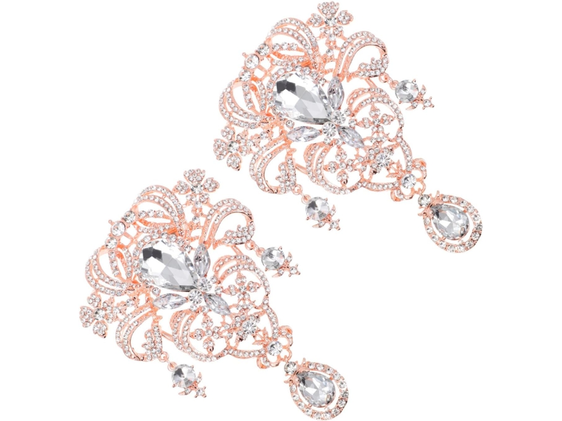 Broches Decorativos De Boda De 2 Piezas Con Diseño De Corona Y Diamantes De Imitación Para Prendas De Vestir.