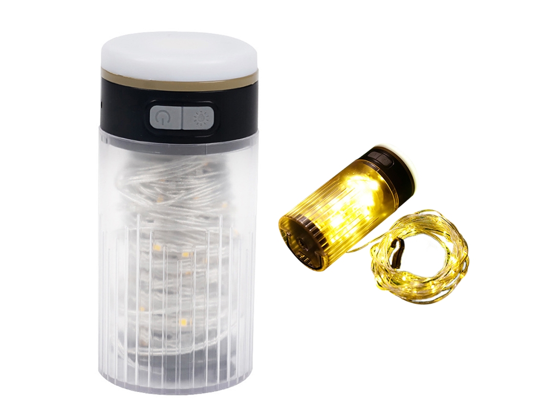 Linterna Led Portátil 2 En 1 Para Camping, Lámpara Ambiental Impermeable Con 6 Modos Y Función De Batería Externa.