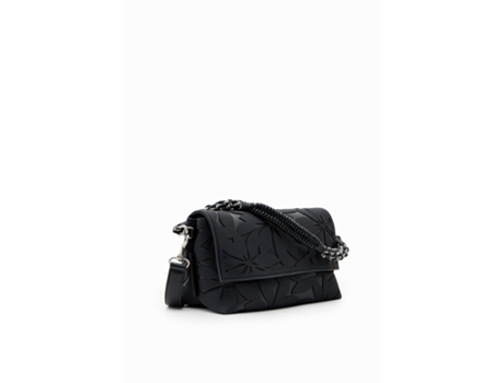 Bolso bandolera mediano de mujer con flores en relieve DESIGUAL
