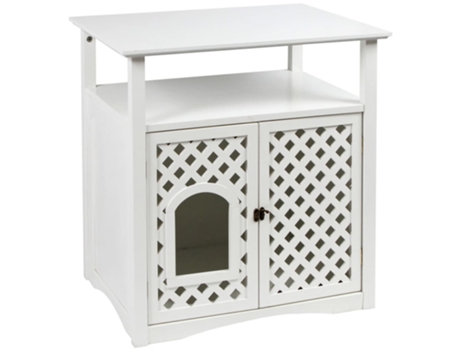 Kerbl Mueble arenero para gatos Helena 64x46x65 cm blanco 82662
