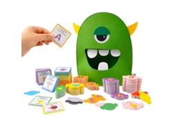 Juguete de aprendizaje del alfabeto, juguete de fieltro para combinar colores y formas Mdug (Monstruo Verde)