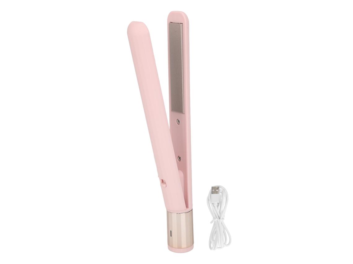 Mini Prancha De Cabelo 2 Em 1 Usb Com Temperatura Ajustável Pequena Prancha De Cabelo Portátil Para Viagem E Dormitório Rosa