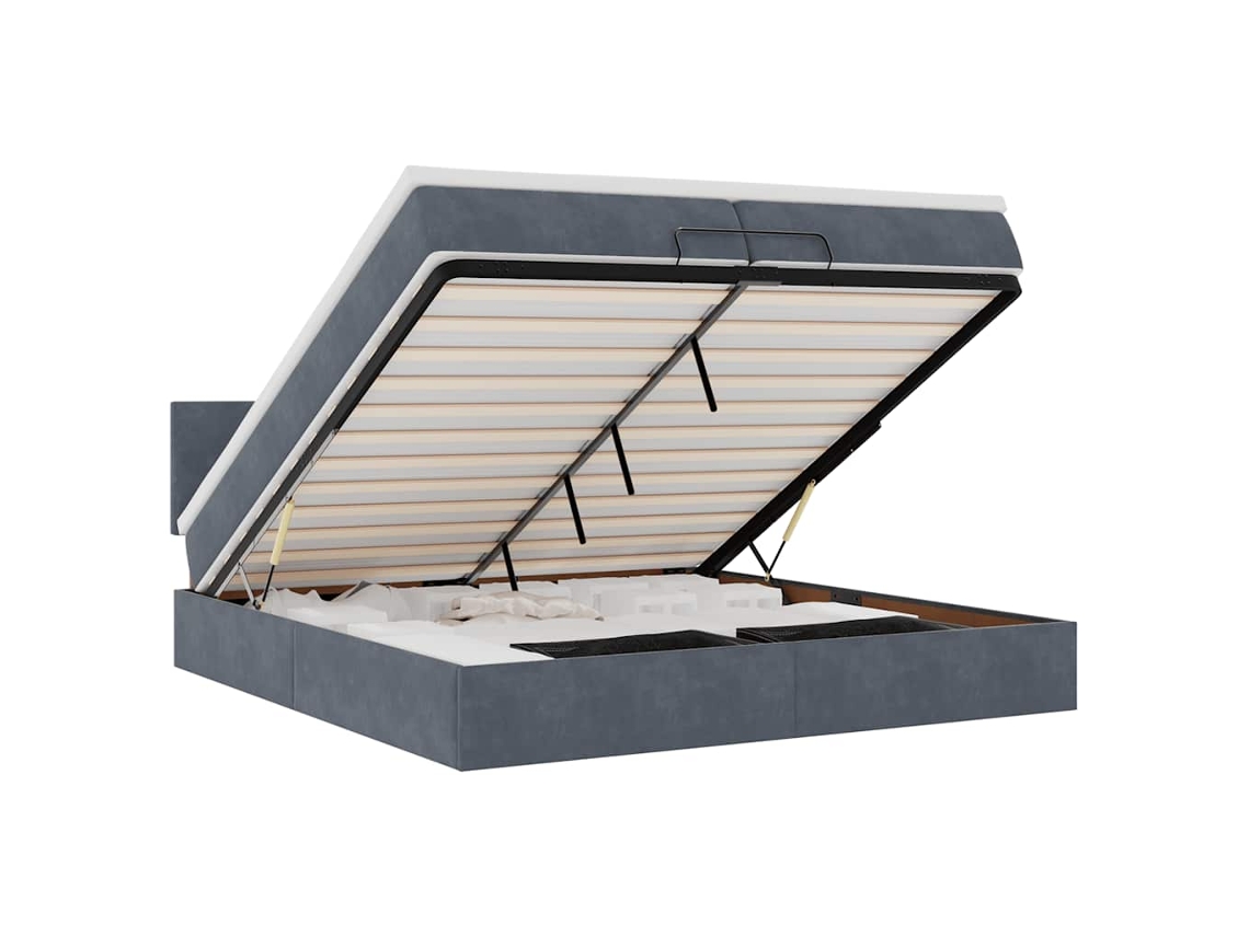 Maison Exclusive - Estructura Cama Otomana Colchones Terciopelo Gris Oscuro