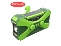 Generador solar de emergencia con manivela, radio portátil AM/FM/NOAA, linterna LED, alarma SOS y batería externa de 2000/5000/10000 mAh. Viewleaf