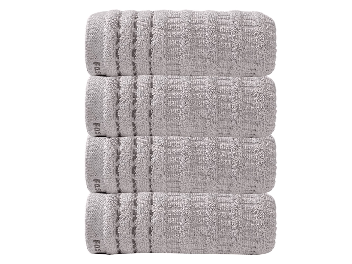 Conjunto de Toallas de Mano Suaves y Absorbentes para Baño y Rostro de Algodón Gris Kofihety - 4 uds (33x20x10 cm)