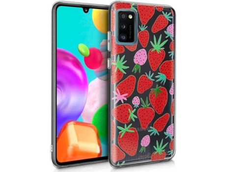 Funda para Samsung Galaxy A41 COOL Clear Fresas Rojo