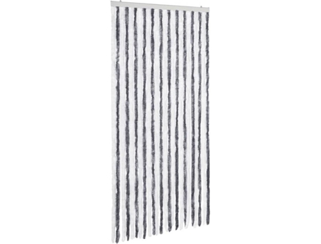 vidaXL Cortina mosquitera gris y blanco chenilla 100x220 cm