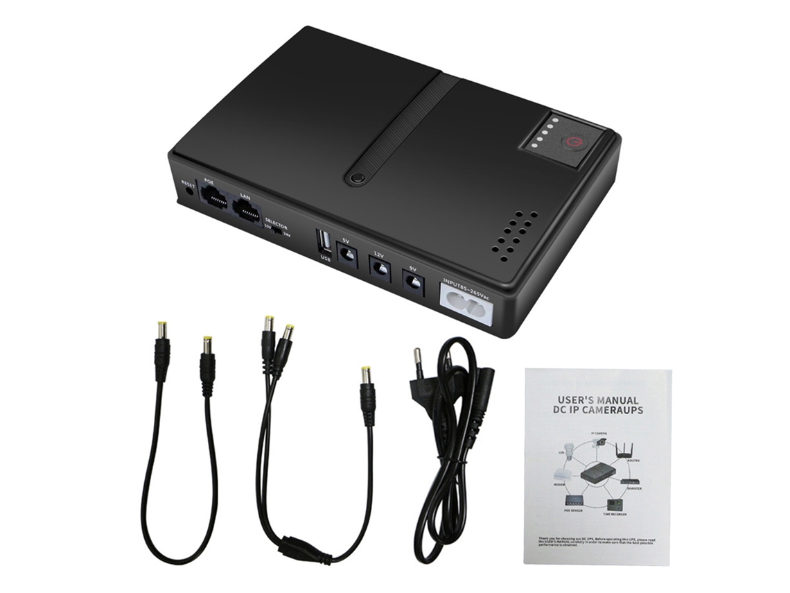 Sistema De Alimentación Ininterrumpida (ups) De 18 W Con Salidas Usb Poe, De 5 V A 24 V, Para Router, Cámara, Módem Óptico Y Batería De Respaldo.