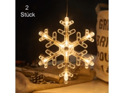 VVJIJILLY Luz De Natal Suspensa Em Forma De Floco De Neve, Led Branco Frio Para Uso Interno E Externo, Luz De Corda Led Flexível, Estrutura De Metal Resistente,